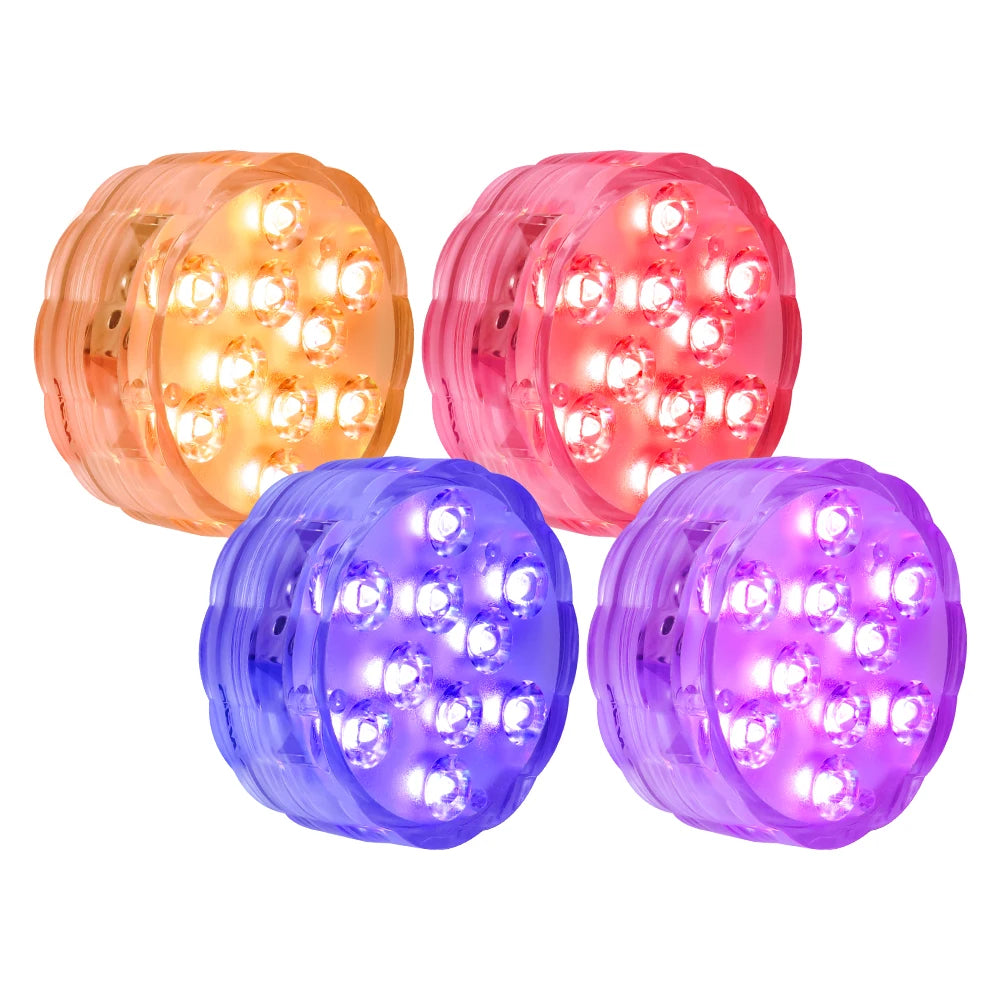 Remote Controlled Submersible RGB LED Pool Lights Waterproof Battery Powered for Party Decorations
