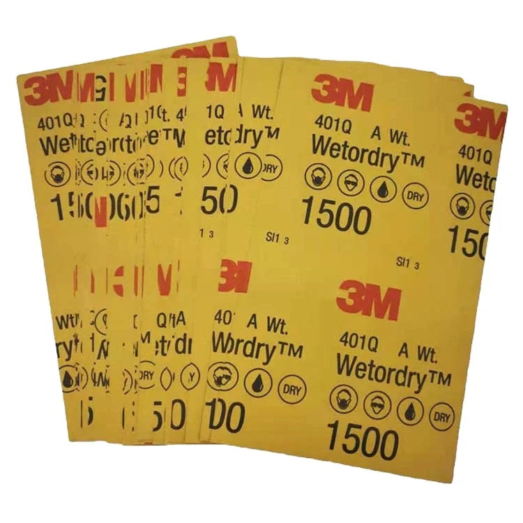 3M 401Q Square Sandpaper for Car Painting OEM/ODM/OBM Customizable Waterproof P1500-P2000 Grit Abrasive Paper
