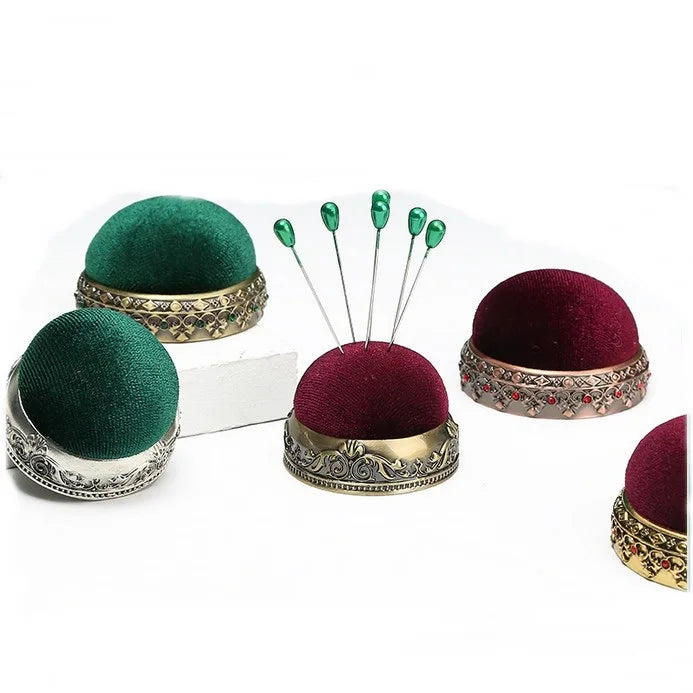 New Fashion Antique Golden Alloy Sewing Tool Needles Holder Pads Hand Sewing Pin Cushion