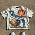 OEM Custom Heavyweight 100% Cotton Cropped T-Shirt 220gsm Hip Hop Graphic Tee DTG Print Oversized Boxy Fit Summer Fashion Men