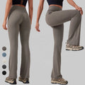 Custom Logo Women's Solid Flare Yoga Pants High Waist Wide Leg Bootcut Yoga Leggings Soft Flare Workout Gym Leggings