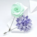 New Bling Handmade Brooches Floral Lapel Pin for Men Suit Long Needle Fabric Flower Pins for Wedding Prom Clothing Accessories