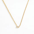 Joolim 18K Gold Plated Jewelry Dainty Tiny Rectangle Zirconia Pendant  Chain Necklace Stainless Steel Jewelry