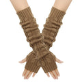 Women's Winter Warm Knitted Arm Warmer Gloves Mittens Long Fingerless Thumb Hole Gloves Sports Cycling Fishing Daily Outdoor Use
