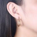 Oval Filigree Hoop Earrings R.GEM.  Retro Hollow Vintage Carved Big Noble 925 Sterling Silver