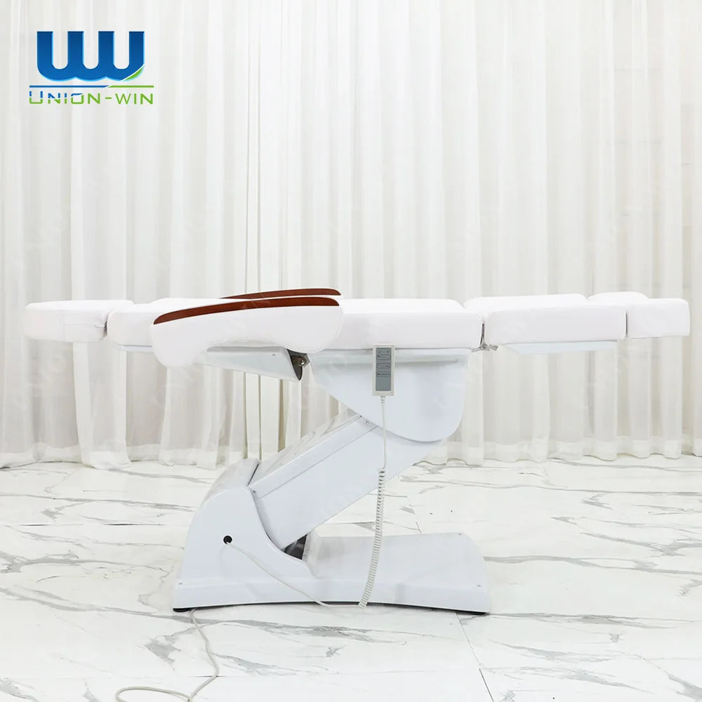 Union Win 3/4 Electric Motor Aesthetic Black Reclining Spa Massage Table Hair Salon Living Room Stainless Steel Foldable