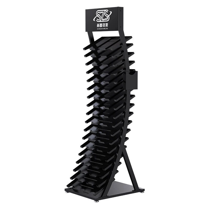 Free Design Stone Display Stand With Bearing Caster for Stones Display Rack With 15 Shelves