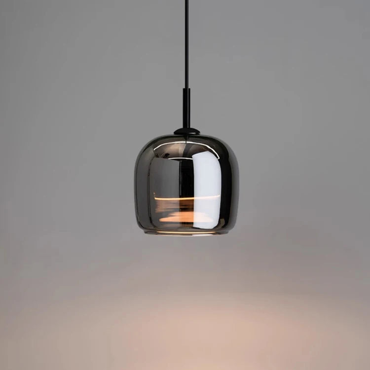 Designers Smoke Grey Glass Pendant Light Black Luxury Modern Led Chandelier for Hotel Bedside Kitchen Restaurant