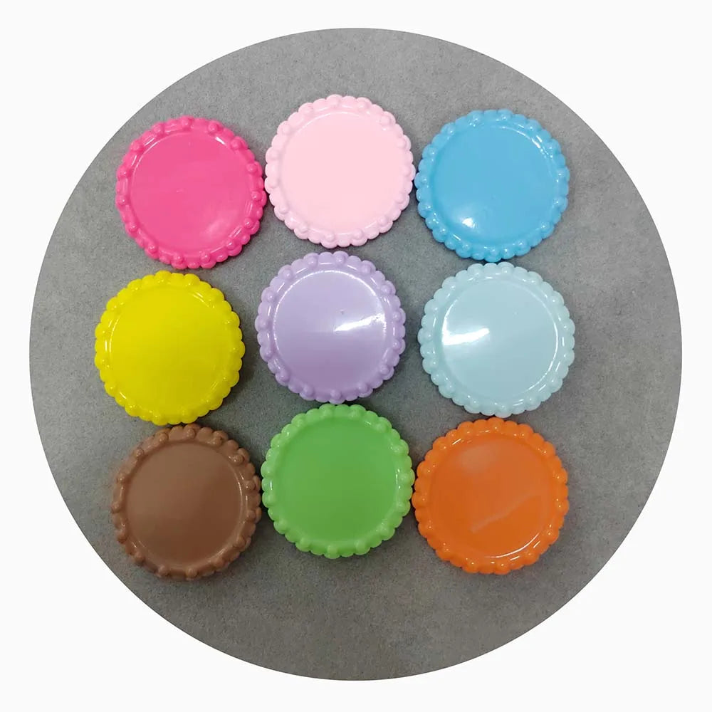 Colorful 39mm Round Shape Flat Back Resin Cabochons Cameo Diy Base for Scrapbooking Phone Case Decor Parts