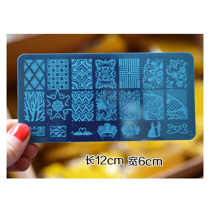 NAP005 Custom Stainless Steel Nail Stamping Plate Nail Art Creative Painting Design Mold Set Soft Manicure Accessories Tools