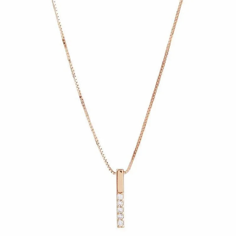New Factory Supply Stock Long  Bar Stick Diamond Collar Necklace for Girls