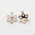 Fashion 13.5Mm White Purple Pink Flower Charm Full Pave Zircon Daisy Pendant for Diy Material Jewelry Accessories