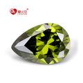 Dark Peridot Color Artificial Cz Gemstone 3A Grade Pear Cut Loose Cubic Zirconia