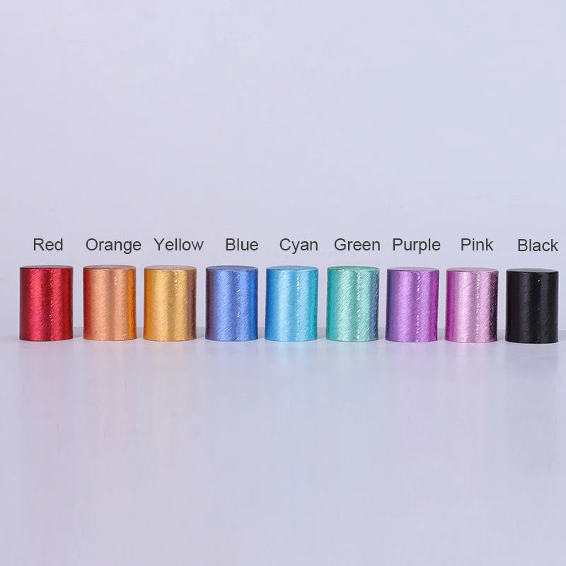 Wholesale #16 Aluminum Cap Neck Roller Bottle Acid Etched Surface Red Orange Yellow Green Cyan Blue Purple Pink Perfume