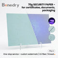 70g Security Paper Watermark Uv Fiber Anti-forgery Paper for Certificate Document Packaging Printing Factory Supply