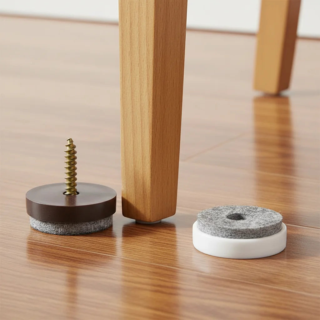 Black Screw on Furniture Felt Pads Non Slip Furniture Pads Nail in Hardwood Floor Protector for Wooden Leg Feet of Chair Table