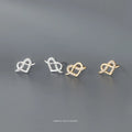 Fashion Jewelry 925 Silver Heat Stud Earrings Women 18K Gold Plated Sterling Silver Cute Heart Stud Earrings Jewelry for Ladies