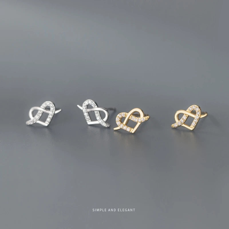Fashion Jewelry 925 Silver Heat Stud Earrings Women 18K Gold Plated Sterling Silver Cute Heart Stud Earrings Jewelry for Ladies
