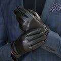 Wholesale Cycling Warm Winter Phone Cuero Leather Fashion Man Black Pu Gloves for Motorcycle