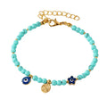 New Bohemian Fashion Alloy Beaded Women's Bracelet With EVIL EYE Charm Personality Versatile Trendy Retro Women's Beads Jewelry