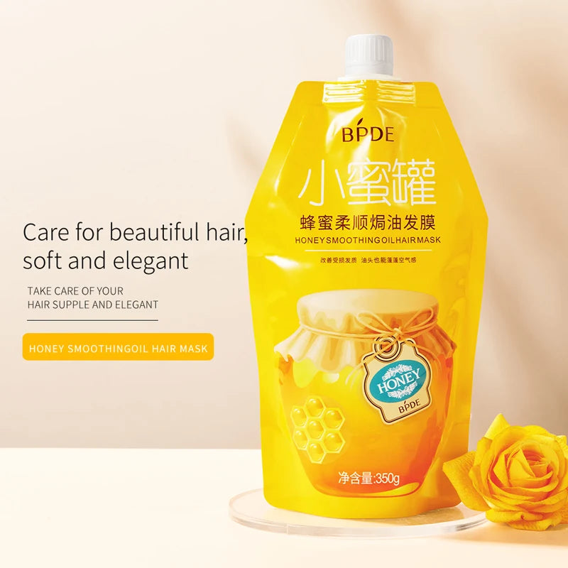100% Natural Honey Hair Mask Damaged Treatments Smooth Moisturizing Repair Baked Hair Mask Deep Conditioner for All Hair Types