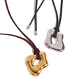 Shescity Trendy Gold Plated Velvet Rope Necklace Minimalist Designer Stainless Steel Charm Silver Pendant Necklace Jewelry