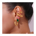 ERESI Promotion Gifts 2024 Earrings Colorful Waterproof Natural Stone Stud Earring Boucle D'oreille Stainless Steel Earrings