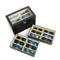 Wholesale 18 Slots Double Layer Sunglasses Storage Case Premium PU Eyewear Displays Box  Dustproof Glasses Organiser
