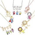 Top Icy Hip Hop Jewelry Custom Doodle Necklace Stainless Steel Personalized Kids Doodle Pendant DIY Cartoon Plate for Children