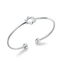 925 Sterling Silver Popular Open Bracelet High Quality New Art Six-Pointed Star Jewelry Rhodium Plated for Party or Gift