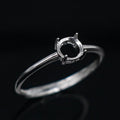 Sterling Silver 4mm/5mm/6mm/7mm/8mm Semi Mount Ring Frame Empty Blank Support Setting S925 Base Center Without Stone for Inlay MegaBDM