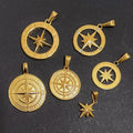 Various Style Compass Pendant North Star Jewelry 18k Gold Lion Head Charm Hourglass Pendants Jesus Cross Crucifix Men Pendant