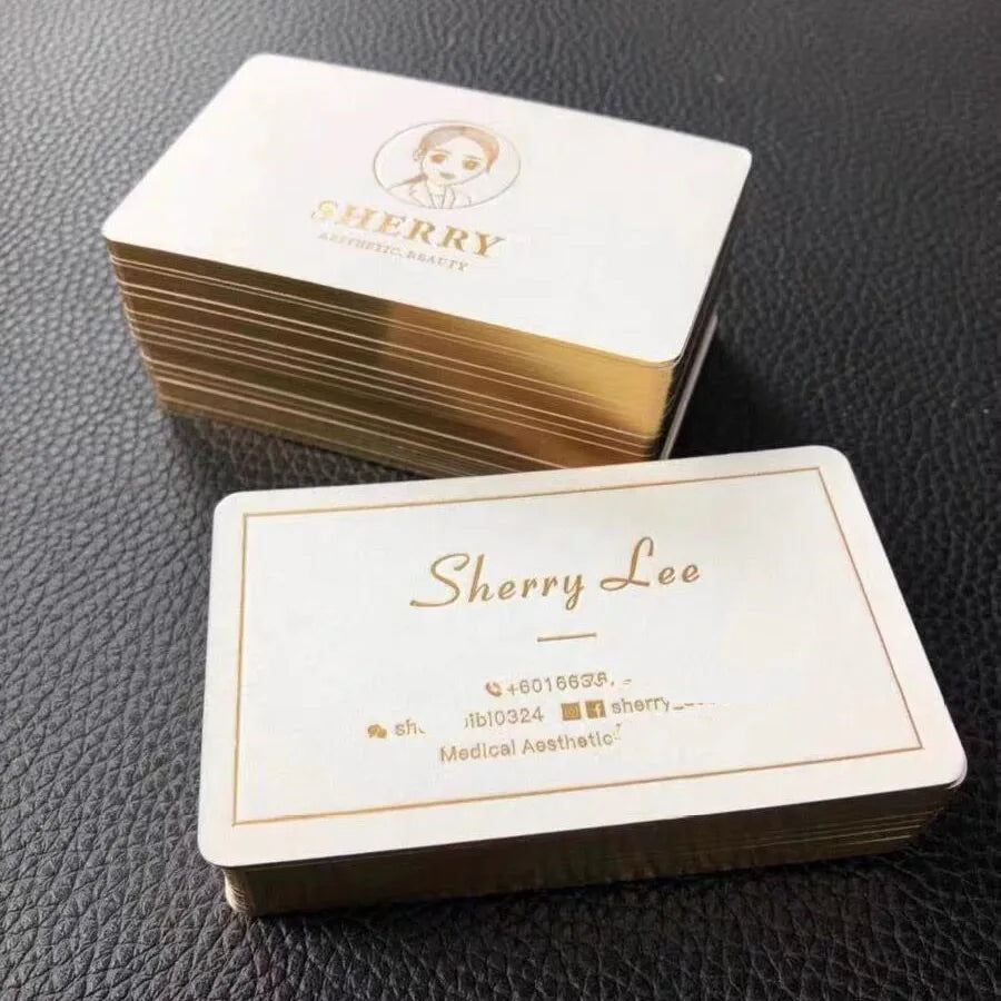 Low Minimum Order Custom Business Card Red Color Edge Black Thank You Business Card Insert Card