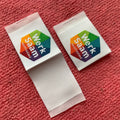 Colorful logo Loop Fold Main Woven Labelhigh Grade Custom Woven Labels for Clothing