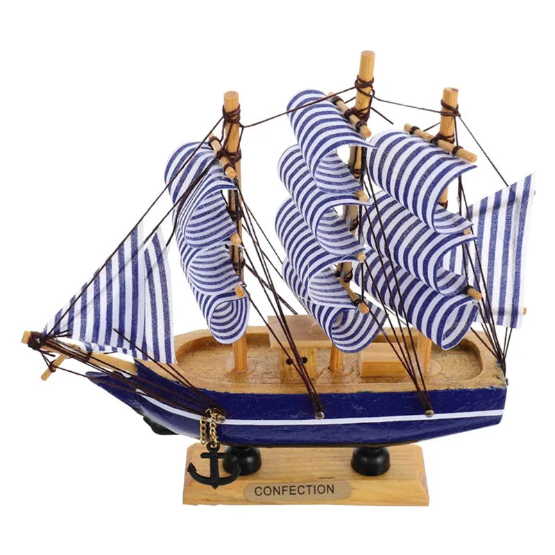 Beach Ocean Nautical Home Desk Decor Handmade Wood Sculpture Crafts Wooden Viking Pirate Sail Ship Model Boats Kits Sailboat