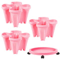 Hot Selling  Small 4 Petals 3 Tiered Stand Stacking Planters Stackable Flower Tower With a Tray