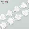 Wholesale 3D Flower Heart Shape Lace Embroidered Knitted Jacquard Technics for Dress Garment