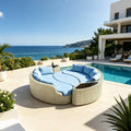 New Design Outdoor Modular Curved Sofa Bed Rattan Moon Design for Hotels Patios Gardens Terraces and Parks