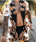 Summer Beach Shirt for Men Loose Shirt Hawaiian Men's Shirts Print Suit