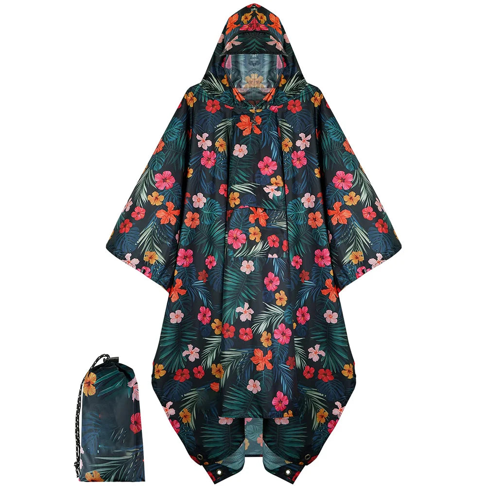 Unisex Lightweight Hooded Raincoat Single-Person Convenient Poncho Adults Waterproof Features Outdoor Activities Hiking Camping