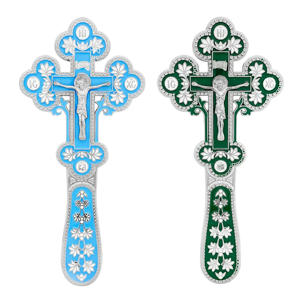 Best Sellers Double Faced Orthodox Cross Alloy Crucifix Cross Statue Crafts Ornaments Prayer Cross