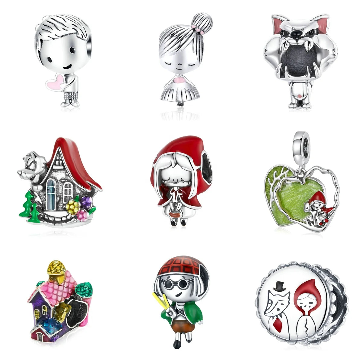 Zircon Rhinestone Sterling Silver 925 Jewellery Charms Wholesale Bracelet Enamel Charms