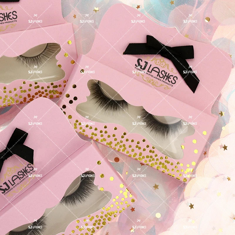 Synthetic Silk Lashes  Private Label Synthetic Reusable False Eyelash 25mm Natural Thick Colorful Boxed