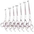 Hair Scisors AQIABI Stainless 5" 6" 7" 8" Hairdressing Scissors Silver Hair Cutting Scissors Salon Grooming Scissors for Dogs