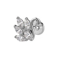 ASTM F136 Titanium Gold Plated Zircon Swan Stud Earrings Internal Thread 16G 8mm Helix Labret Lip Piercing Jewelry