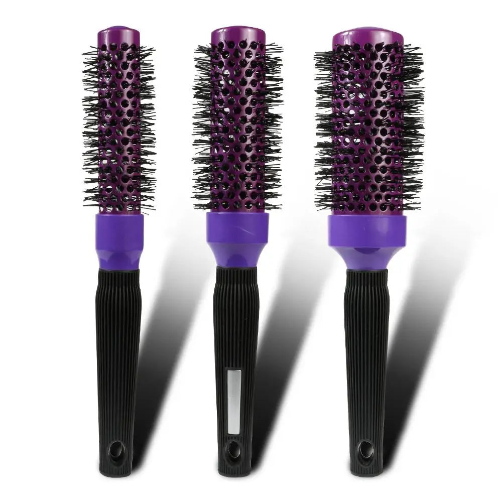 Custom Professional Salon Hair Brush with Ceramic Straightener & round Boar Bristle Nylon & Rubber Handle