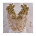 New Front Crystal Tassels Wedding Collar With Rhinestone  Beaded Tassels  Appliques Neckline for Clothes Decoration