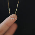 Minimalist Fine 925 Sterling Silver Bowknot Pendant Mini Tiny Heart Necklace for Women Gift
