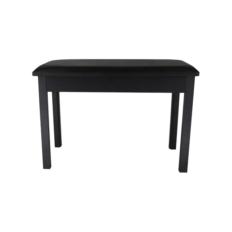 Vintage Design Black Leather Double Piano Bench with Large Capacity Bookcase Durable OEM Piano Stool for Sale