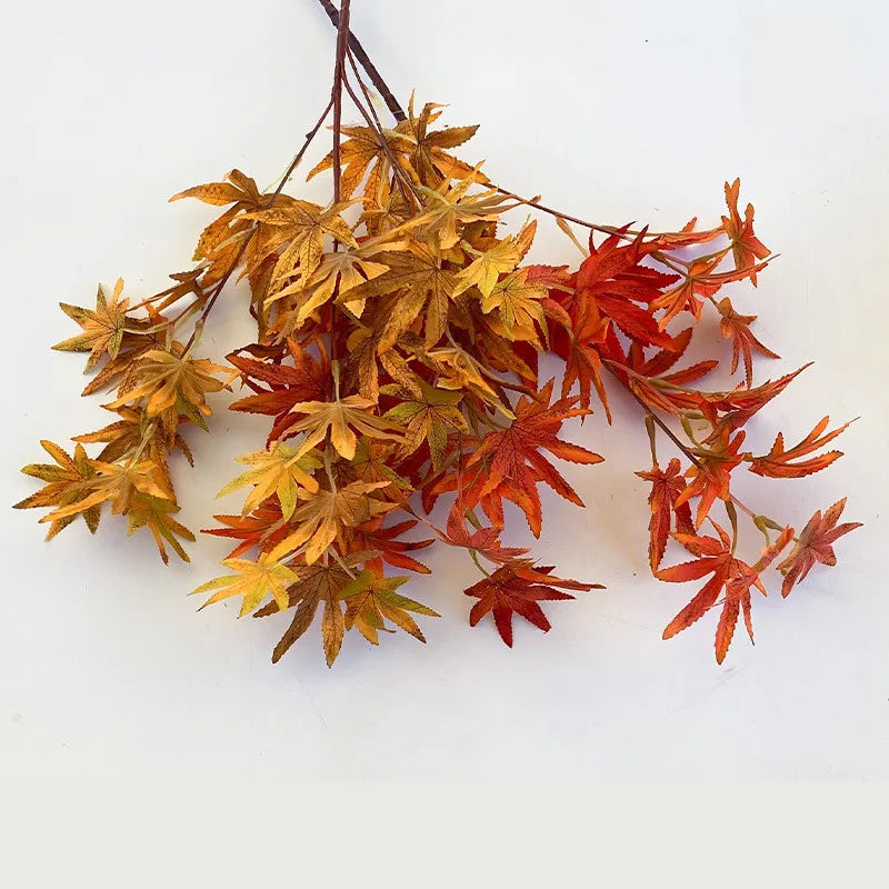 Wholesale 4 Forks Plastic Maple Leaf Artificial Plants Maple Leaves Branch for Outdoor Decoration